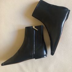 New Without Box. 9.25” Length From Toe To Heel. 6.5” High Flat Flat Heel Ankle Boots, Heel Ankle Boots, Leather Booties, Bootie Boots, Ankle Boots, Genuine Leather, In Italy, Women Shoes, Italy