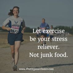 "Let exercise be your stress reliever. Not junk food." - eating organically is not the single solution to feeling healthier. Mix in some exercise, and you'll start to feel really great. Back Fat Workout, Health Knowledge, Diet Motivation, Fat To Fit, Healthy Fitness, Fitness Quotes