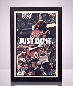 a basketball card with the words just do it printed on it and an image of michael jordan