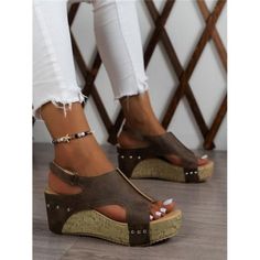 -Item Id 21331630 -Color: Brown -Heel Height: High Heel -Upper Material: Pu Leather -Lining Material: Pu Leather -Insole Material: Pu Leather -Outsole Material: Rubber **Open To Offers!!!** **Bundle To Save More** **30% Off Bundles Of 2 Or More Items!!** ***Orders Go Out Within 5-10 Business Days!! Thank You For Your Patience!! Multiple Sizes And Colors Available In Most Styles Don't See Your Size Or Color Listed, Just Ask. Comfy Wedges, Dark Brown Shoes, Orthopedic Sandals, Casual Wedges, Comfortable Wedges, Sandal Platform, Faux Leather Heels, Platform Wedge Sandals, Incheon