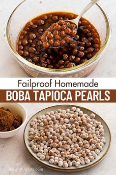 a bowl of homemade black boba pearls in syrup Tapioca Flour Recipes, Homemade Boba, Asian Fusion Recipes, Authentic Asian Recipes, Drink Recipes Nonalcoholic, Bubble Milk Tea