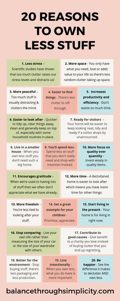 Decluttering your home is a great first step but the true benefit comes when you own less stuff. Change your relationship with the things you own and live a simpler, more intentional life without being tied to looking after your stuff. Check out this post for 20 reasons to own less stuff, and live a fuller life with more time, space and freedom to fill with the things that are most important to you. Own less, do and be more! #clutterfree #declutter #minimalistliving #minimalism #simplify 1000 Lifehacks, Intentional Life, Time Space, Vie Motivation, Simplifying Life, Minimalist Lifestyle, Self Care Activities, Self Improvement Tips, Simple Living