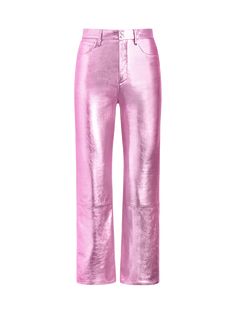 full mobile Pants Png, 80s Disco, Punk Pins, Disco Pants, Classic Style Outfits, Metallic Pants, Shiny Pants, Leather Pant, Metallic Pink