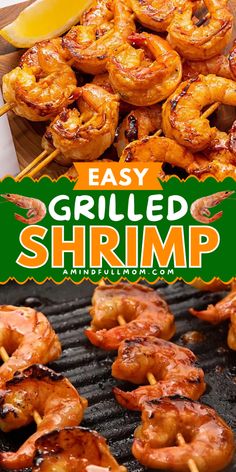 This Grilled Shrimp makes a great summer grilling menu or Father's Day dinner idea! This seafood recipe is made with a sweet and spicy honey garlic marinade and grilled to perfection. Add this to your 4th of July food ideas! Honey Garlic Marinade, Grilled Vegetable Kabobs, Grilled Shrimp Recipe, Vegetable Kabobs, Garlic Marinade