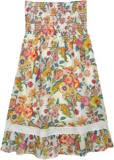 A lovely, bright and fun floral spring-summer short dress, with tube style smocking on the bust or on the waist if worn like a skirt. The flowers print is a full bloom with lace going across the body. #tlb #Sleeveless #beachwrap #Floral #SleevelessBohoDress #ShortSundress Multicolor Mini Dresses With Lace Trim, Multicolor Floral Dress With Smocked Bodice For Garden Party, Multicolor Floral Dress For Garden Party, Multicolor Floral Dress With Smocked Bodice For Summer, Spring Dress With Smocked Bodice, Spring Dress With Smocked Bodice And Skirted Shape, Spring Dress With Elastic Waistband And Tiered Skirt, Summer Dress With Elastic Waistband And Skirted Shape, Casual Multicolor Lace Trim Dress