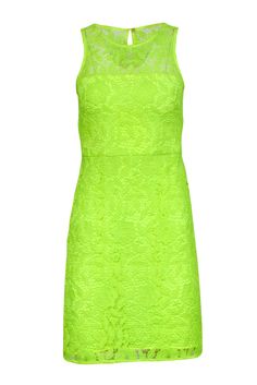 Current Boutique-J.Crew - Neon Yellow Floral Lace Sleeveless Sheath Dress Sz 00 French Girl Chic, Jcrew Collection, Chic Shop, Knee Length Shorts, Short Dresses Casual, Yellow Shorts, Sleeveless Sheath Dress, Red And White Stripes, Lace Design