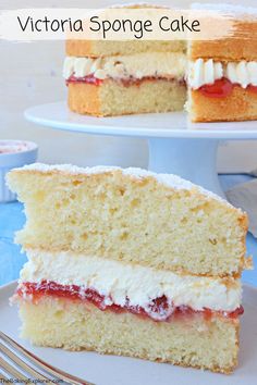 a close up of a slice of cake on a plate