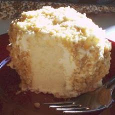 a piece of cake sitting on top of a red plate