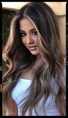 Hair Color Idea Dark Chocolate Brown Hair, Hair Shade, Rambut Brunette, Bombshell Hair, Framing Highlights, Chocolate Brown Hair, Brown Hair With Blonde Highlights, Hair Color Light Brown