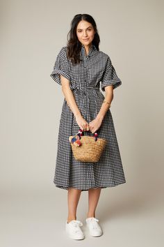 Best Sellers Lit Outfits, Let It Flow, Black Gingham, Pink Gingham, Gingham Dress, Black Shirt Dress, Shirtdress, Wide Sleeves, Sewing Inspiration