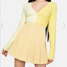 Bailey Rose Yellow Pleated Tennis Mini Skirt Cuz You Always Come In First Place. This Pleated Skirt Is High Waisted. Yellow Polyester Blend Plus Size 90s Fashion, Vinyl Mini Skirt, Butterfly Skirt, Glitters Skirt, Brocade Skirt, Rose Skirt, Festival Skirts, Velvet Mini Skirt, Plaid Pleated Skirt