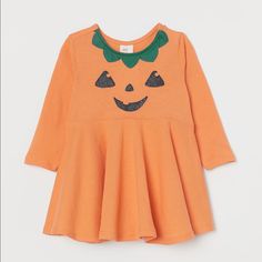 Nwt H&M Baby Girl Pumpkin Dress. Long Sleeved Dress In Soft Cotton. Round Neckline, Seemed Waistline, And Flared Skirt. Perfect Dress For Your Little One This Halloween Season. Size 4-6 Months. Playful Long Sleeve Holiday Dress, Cute Playtime Dresses For Fall, Cute Dresses For Playtime In Fall, Playful Dress For Playtime In Fall, H&m Long Sleeve Cotton Dresses, Playful Dress-up Dresses For Fall, Halloween Outfits For Kids, Long Sleeve Flower Dress, Girls Yellow Dress