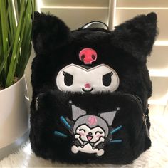 This Backpack Is New And Comes From A Smoke Free Home Kawaii Black Travel Backpack, Kawaii Black Backpack For School, Black Harajuku Style Everyday Backpack, Kawaii Black Standard Backpack, Black Kawaii Backpack For Students, Black Kawaii Standard Backpack, Black Kawaii Style Standard Backpack, Black Kawaii Backpack For Everyday Use, Black Harajuku Backpack For Everyday Use