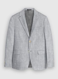 Maintain a distinct professional appearance by adding an extra bit of flair with our Italian Zod Light Gray Linen jacket. Crafted from linen, this jacket will keep you cool, sharp and stylish in summer. Combine it with a matching waistcoat and trousers a crisp white and brown derby shoes. 
  Look Includes   Italian Zod Light Gray Linen Fabric  Two Button Jacket Style  Notch Lapel   Corozo   Beige  Buttons  Single Vent  Three Cuff Buttons   You can change the look during customization if required. 
 
 Lining: Viscose; Dry Clean. Light Gray Linen Suit, Single-breasted Linen Wedding Suits, Tailored Linen Three-piece Suit With Notch Lapel, Linen Double-breasted Suit With Notch Lapel, Double-breasted Linen Suit With Double Button Closure, Grey Tweed Suit, Green Velvet Jacket, Brown Derby, Herringbone Tweed Jacket