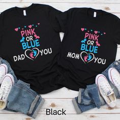 Are you looking for the perfect gender reveal party shirt?  Announce the exciting news in style with our pink or blue we love you shirt!  Production Time:  2-5 business days (usually 2-3 days) Materials: ~Bella and Canvas 3001 Unisex Tshirt  ~100% Airlume combed and ringspun cotton (heather tshirts are 50% cotton/50% polyester) ~Light fabric (4.2 oz/yd² (142 g/m Sizing: ~Runs true to size ~Please refer to the size chart in the photos to find the right fit for your style   - sizing down one size He Or She Gender Reveal, Baby Announcement Shirt, Baby Announcement Shirts, Gender Reveal Ideas, Pink Or Blue, He Or She, Reveal Ideas, Reveal Party, Limassol