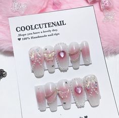 Skull Nail Art, Business Nails, Skull Nails, Cute Acrylic Nail Designs, Pearl Nails, Japanese Nails