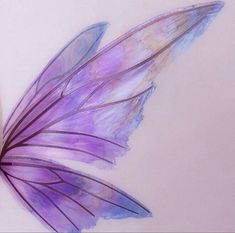 a drawing of a purple butterfly flying in the air