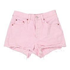 Description:Vintage Levis 501 pink denim shorts, fit a UK size 6 - mid rise with a 26" waist. Size conversion: US Size: 2EU Size: 34IT Size: 38 RISE TYPE: Mid RiseWAIST: 26 inches / 66cmsINSEAM: 3 inches / 8cmsRISE: 10 inches / 25cmsGENDER: womens CONDITION: good - marks on the front and back as pointed out.STYLE: denim shortsERA: 1990sCOLOUR: pinkFABRIC: cotton High Rise Pink Denim Shorts, Pink Fitted Denim Shorts, Pink High-waist Denim Jean Shorts, Pink High-rise Denim Shorts, Pink Denim Shorts, Levis Denim Shorts, Shorts Fit, Pink Denim, Vintage Levis 501