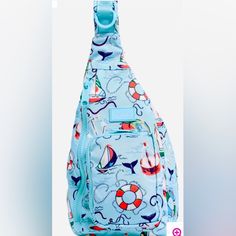 Questions? Leave A Comment Below! Blue Crossbody School Backpack, Casual Blue Crossbody Backpack, Blue School Backpack, Vera Bradley Bags, Sling Backpack, Leave A Comment, Vera Bradley, Color Blue, Bag Lady