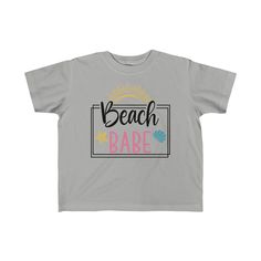 Beach Babe Shirt, Beach Toddler Shirt, Kid Beach Tshirt, Kid Beach Shirt, Toddler Girl Shirt, Beach Babe Tee, Beach Bum Top,Summer Beach Tee A tee with softness that is perfect for a toddler's sensitive skin. With a durable, high-quality print, it's a perfect fit for the first ventures.  .: 100% combed, ring-spun cotton (fiber content may vary for different colors) .: Light fabric (4.5 oz/yd² (153 g/m .: Classic fit .: Tear-away label .: Runs true to size Beach Tops Summer, Beach Tshirt, Toddler Beach, Babe Shirt, Beach Tee, Beach T Shirts, Top Baby Products, Beach Kids, Beach Shirt