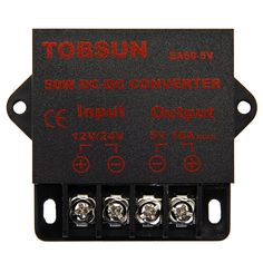 the tobsun power converter is shown with four terminals and three screws