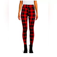 New With Tags Fitted Plaid Bottoms For Winter, Fleece Leggings, No Boundaries, Colorful Leggings, Boundaries, Black Red, Pant Jumpsuit, Black And Red, Pants For Women