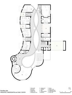 the floor plan for an office building, with several floors and various areas that are connected to each other