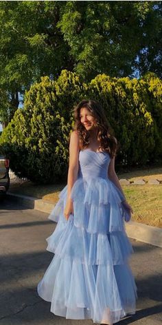 #fashion, #style, #outfitinspiration, #beauty Tule Prom Dresses, Pretty Red Carpet Dresses, Layered Formal Dress, Year 12 Ball Dresses, Aesthetic Dresses Prom, Prom Dresses Fluffy, Prom Dresses Fairytale, Prom Dresses Poofy, Prom Dress Puffy