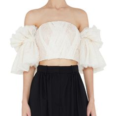 FREE SHIPPING Strapless Shirt For Women Off Shoulder Embroidery Ruffles Flare Sleeve Sexy Short Tops Summer Fashion Clothing JKP2141 Flirty Fitted Crop Top With Ruffles, Flirty Fitted Ruffle Crop Top, Flirty Fitted Ruffles Crop Top, Off-shoulder Party Blouse With Ruffles, Off-shoulder Ruffled Blouse For Party, Glamorous Fitted Off-shoulder Tops, Feminine Cropped Blouse For Party, Feminine Cropped Party Blouse, White Off-shoulder Crop Top For Parties