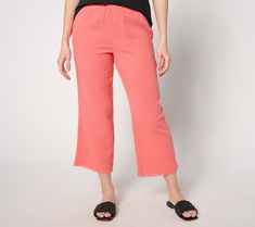 From morning coffee on the porch to afternoons about town to evenings by the water, these cropped gauze pants are the relaxed pair you'll live in all season (and into the next). Frayed edges impart a had-'em-forever look we love. From Belle Beach by Kim Gravel. Comfortable Summer Capri Length Pants, Comfortable Summer Capri Pants, Summer Loungewear Cropped Leg Capris, Summer Cropped Leg Capris For Loungewear, Cotton Gauze Pants, Gauze Pants, Kim Gravel, The Porch, Morning Coffee