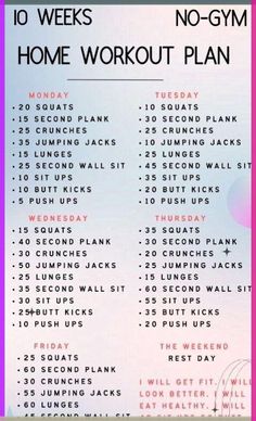 the 10 week no gym home workout plan