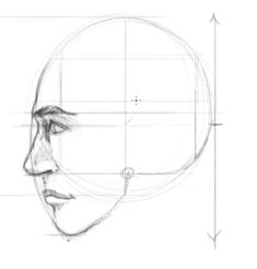 a drawing of a person's face with the lines drawn to show how it looks like