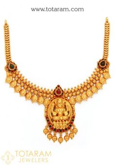 22K Gold Temple Jewellery Necklaces Indian Gold Jewelry, Temple Jewelry Necklace, Gold Temple Jewellery, 22k Gold Jewelry, Jewellery Necklaces, Womens Chokers, Diamond Solitaire Necklace, Solitaire Necklaces, Gold Jewelry Indian