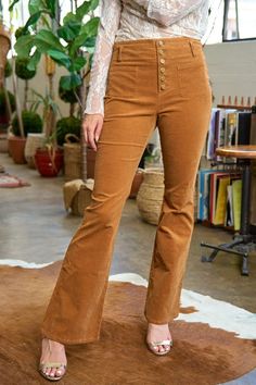 Elevate your style with our women's high-waist flare corduroy pants—crafted for comfort and designed for trendy looks. shop now! High Waisted Corduroy Flare Pants, Womens Corduroy Flare Pants, Flare Pants Outfit, Corduroy Flare Pants, Pumpkin Girl, Western Chic, Stylish Pants, Black Camel, Corduroy Fabric