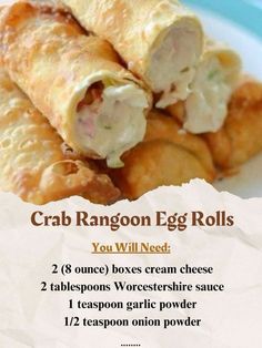 crab rangoon egg rolls recipe with instructions