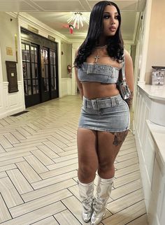 Baddie Outfits Skirts, Baddie Denim Outfits, Party Fits Baddie, Partynextdoor Concert Outfit, Baddie Club Fits, Birthday Club Outfit, Cute Birthday Outfits, Shein Outfits