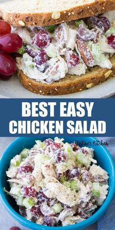 the best healthy chicken salad recipe is made with grapes, celery and lettuce