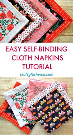 an easy and quick sewing project for cloth napkins