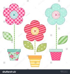 flower potted with flowers and sewing needle on the side, isolated against a white background