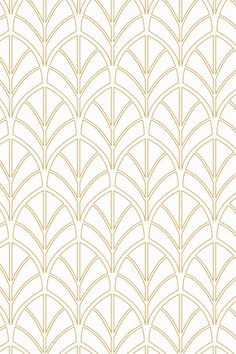 an art deco style wallpaper with gold lines and curves on white background, suitable for use in interior or exterior design