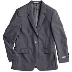 Highlight the sophistication of your upscale establishment with this Henry Segal women's customizable gray suit jacket. Featuring a classic notch lapel, this jacket delivers a clean, formal look that is sure to elevate the overall presentation at your upscale restaurant, resort, or hotel. Made with an 11 / 11.5 oz. blend of 55% polyester and 45% wool, it is lightweight while still maintaining an elegant appearance, making it an ideal choice for attendants, hosts, and front-of-house staff members Gray Single Button Suit For Office, Professional Single Button Suit For Career, Professional Single Button Career Suit, Classic Gray Suit With Single Button, Classic Gray Single Button Suit, Classic Solid Suits For Career, Classic Career Suits In Solid Color, Classic Solid Color Career Suit, Professional Gray Suit With Notch Lapel