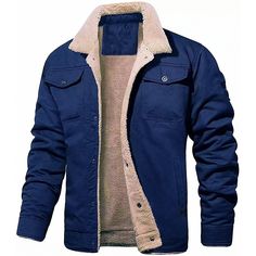 Season:Fall  Winter; Fabric:Polyester; Sleeve Length:Long Sleeve; Gender:Men's; Style:Casual,Fashion,Streetwear; Occasion:Vacation,Daily,Going out; Outerwear Length:Regular; Placket:Single Breasted; Function:Thermal Warm; Pattern:Plain; Design:Pocket,Fleece; Neckline:Lapel; Outerwear Type:Casual Jacket,Fleece Jacket,Winter Jacket,Chore Jacket; Listing Date:09/17/2024; Bust:; Length:; Shoulder Width:; Sleeve: Cargo Coat, Wool Jacket Men, Overalls Casual, Cotton Overalls, Casual Outwear, Cargo Jacket, Winter Jacket Men, Work Jackets, Look Casual