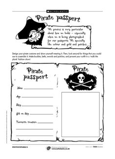 the pirate passport is shown in black and white