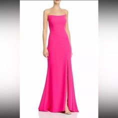 Brand New With Tags. Questions? Leave A Comment! Pink Strapless Prom Dress, Barbie Vibes, Strapless Evening Gowns, Prom Dresses Long Pink, Evening Dress Collection, Strapless Evening Dress, Strapless Prom Dress, Aqua Dresses, Strapless Prom Dresses