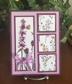 a close up of a card with flowers on it