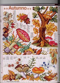 the cross stitch pattern for autumn