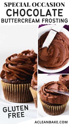 the recipe for chocolate buttercream frosting is shown