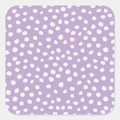 purple and white polka dot pattern square stickers