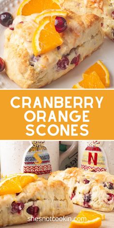 Cranberry orange scones on a wooden board. Perfect Scones Recipe, Orange Scones Recipe, Breakfast Scones, Cranberry Orange Scones, Cranberry Scones