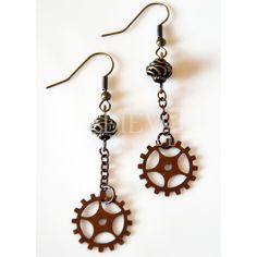 Beaded Steampunk Gear Wheel Earrings Gothic Jewelry Box, Gear Jewelry, Steampunk Jewelry Diy, Medieval Archery, Steampunk Jewellery, Medieval Swords, Steampunk Stuff